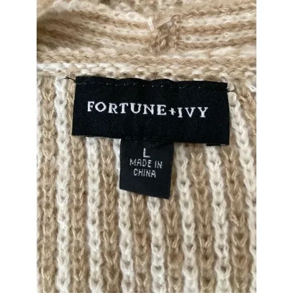Fortune + Ivy Open Front Waffle Knit Cardigan Size Large Style 0290J3Q (P3) NWT - Picture 8 of 9
